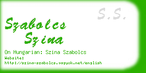 szabolcs szina business card